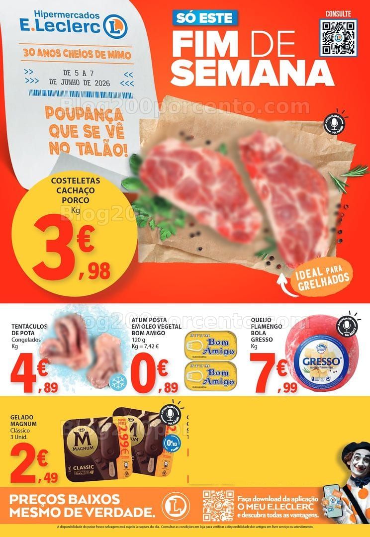 Antevisão Folheto E-LECLERC Promoções Fim de Semana - 5 a 7 junho